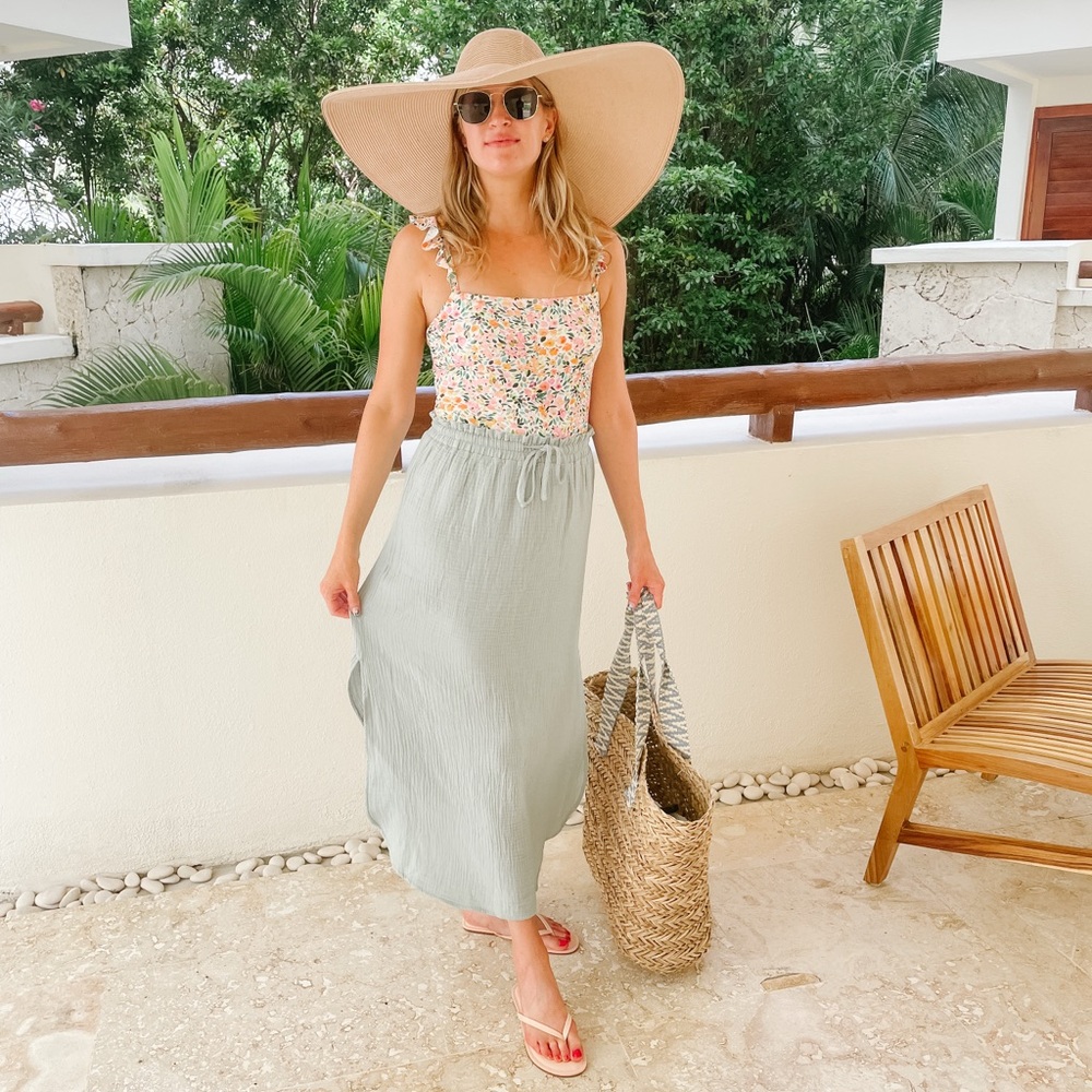 BB Dakota Light Gray Midi Skirt
